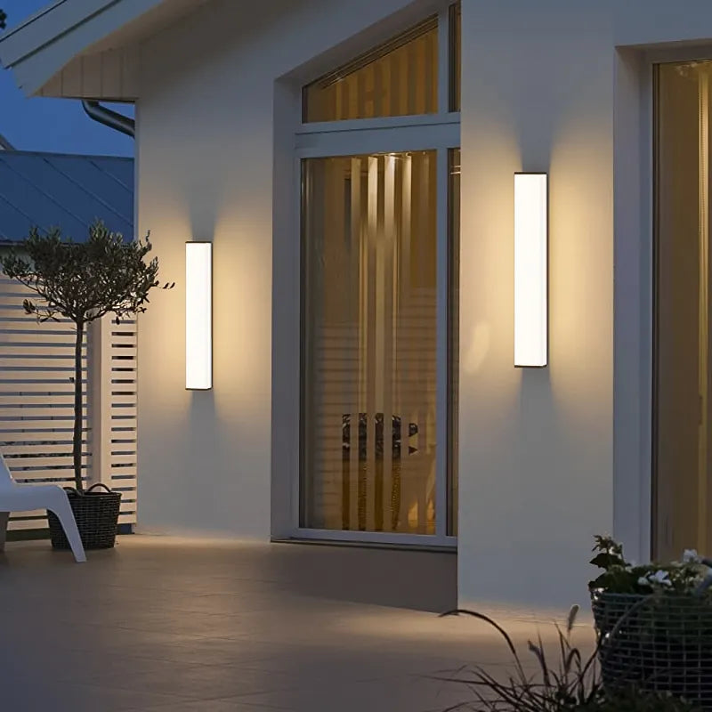 Stainless steel waterproof LED long wall light modern IP65 outdoor garden villa balcony linear wall washer 8