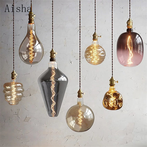 Retro glass pendant light for artistic decor and display - vue 2 sur 17
