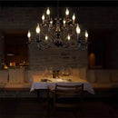 Retro industrial iron candle-style chandelier for interior decor