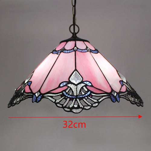 Tiffany stained glass chandelier Mediterranean style for elegant interiors - vue 10 sur 22