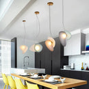 Modern glass LED pendant light with adjustable cable for indoor decor