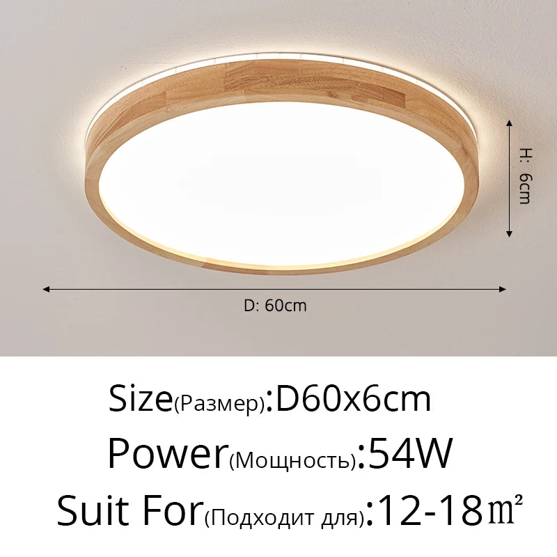 Anti-blue light solid wood eye protection ceiling light