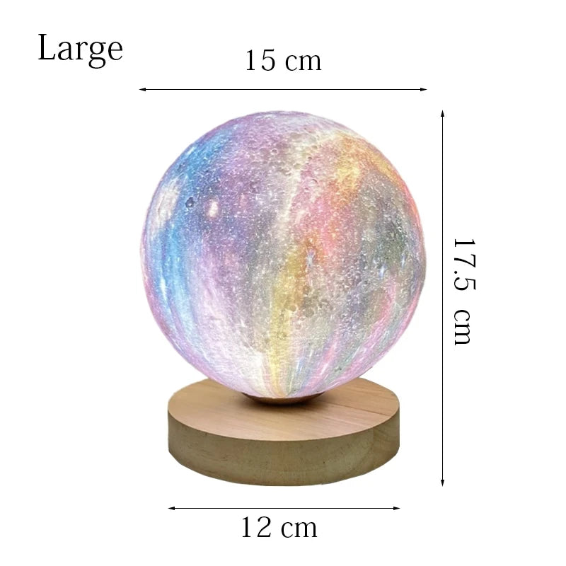 Creative 3D moon table lamp for bedroom and study - vue 11 sur 12
