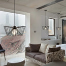Creative iron pendant light with decorative LED lighting