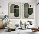 two-part textured abstract painting for modern decor