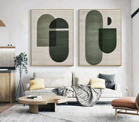 two-part textured abstract painting for modern decor