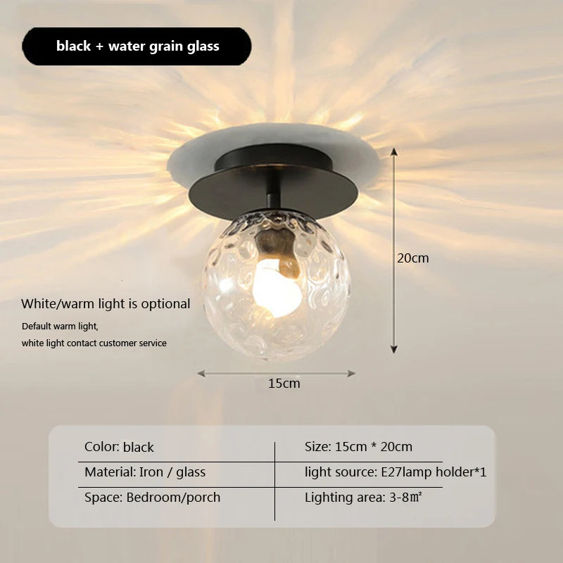 Plafonnier LED boule en verre moderne - vue 5 sur 14