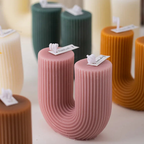 U-shaped scented candles decorative guest gift set - vue 2 sur 10
