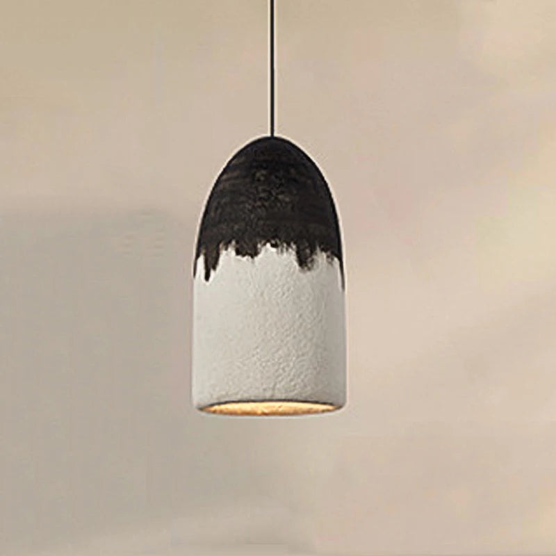 Modern Wabi Sabi black and white LED pendant lamp creative for restaurant, café or bedroom