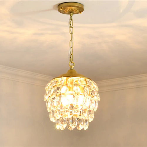 Modern gold crystal chandelier for bright interiors - vue 2 sur 16