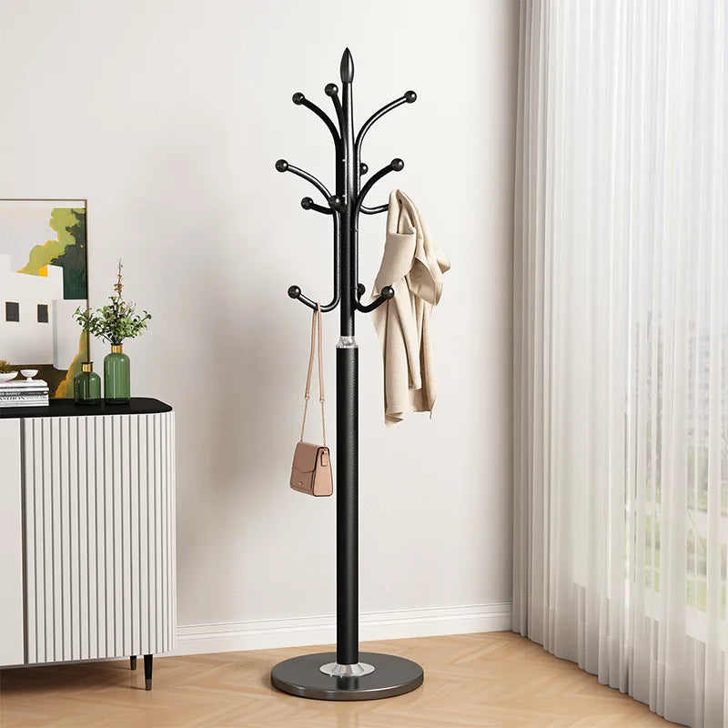 vertical metal coat rack for storing clothes