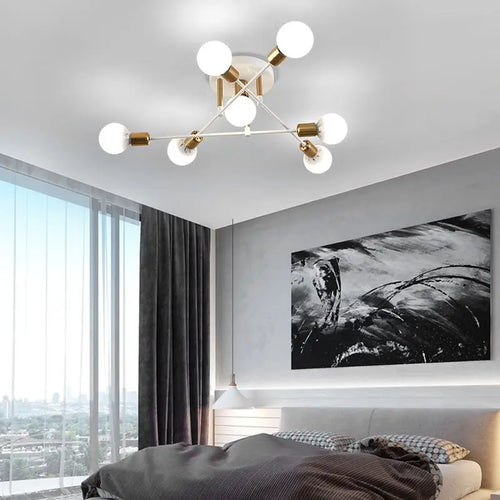 Nordic creative multi-head ceiling lamp modern simple - vue 5 sur 12