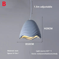 Nordic Wabi-Sabi Wind Chandelier Dining Room LED Pendant Lights Bedroom Study Hanging Lamp Home Decor Cafe Hanging Lamps Fixture