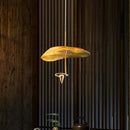 Art Deco copper LED chandelier with adjustable cord