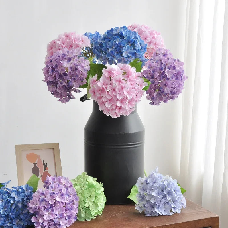 Artificial hydrangea branch for home and office decoration