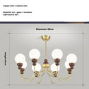 Retro glass and wood pendant lamp for an elegant interior