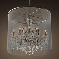 Traditional LED chandelier with smoked crystals