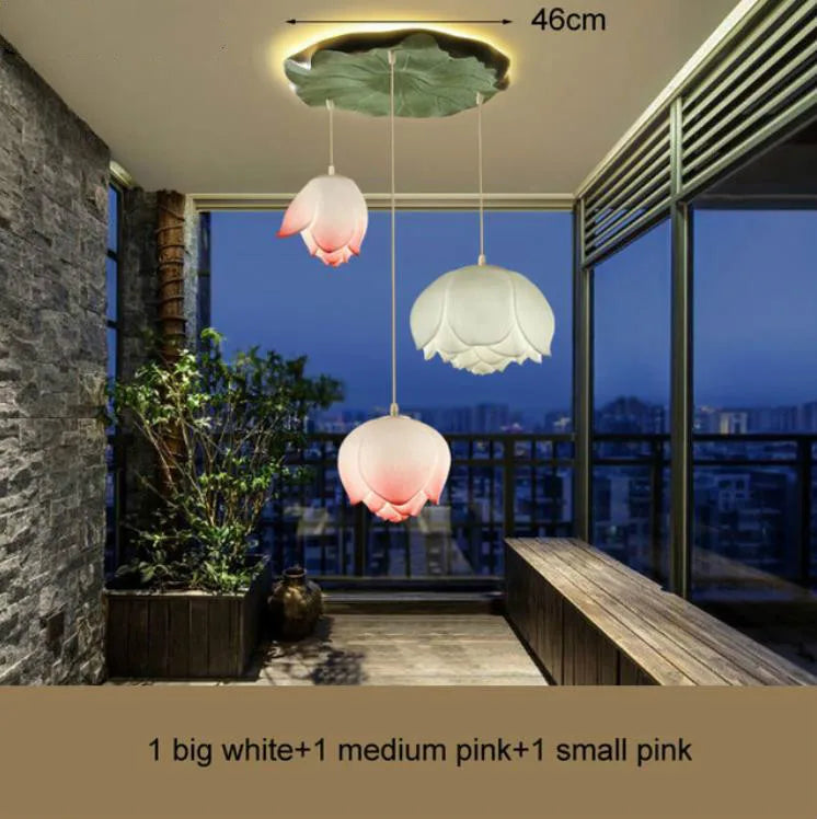 Suspension fleur Lotus style rétro LED - vue 14 sur 22