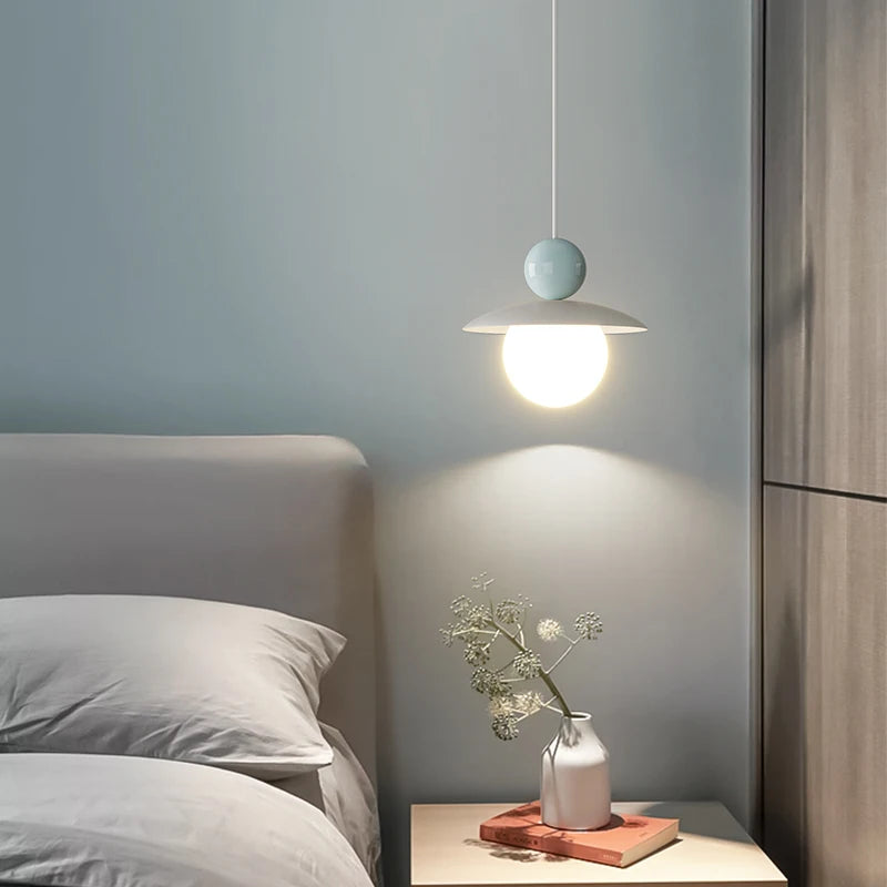 Minimalist and creative bedside pendant light for TV background wall