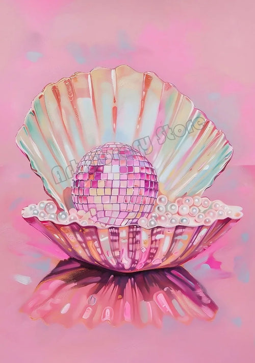 Creative retro abstract disco ball poster for artistic decor
