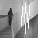Modern long tube chandelier for Nordic villa and exhibition hall