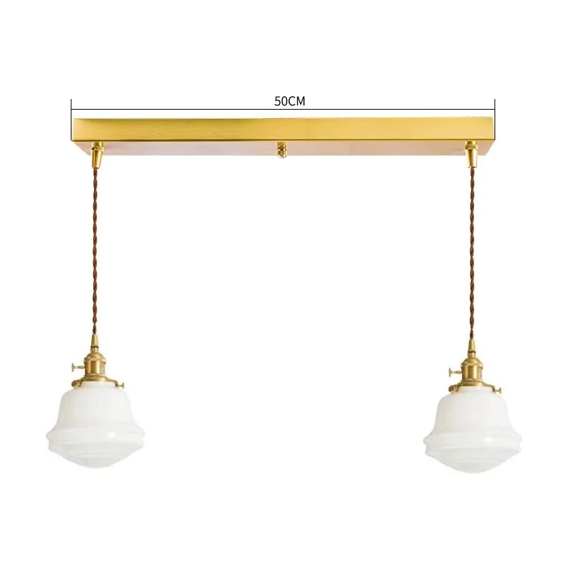 Milky white glass LED pendant light - vue 27 sur 30