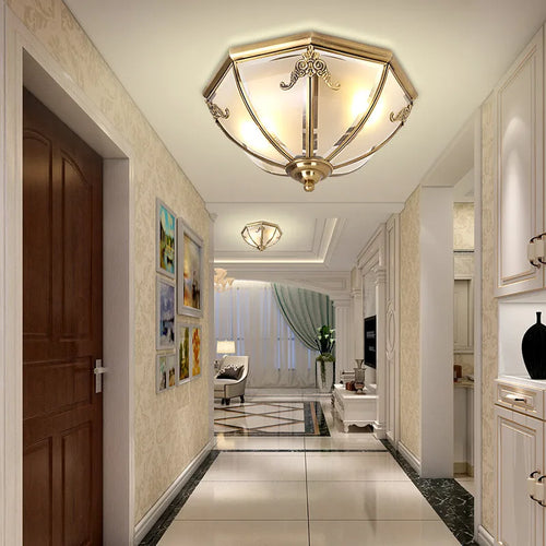 Nordic metal and glass ceiling light for outdoor and indoor use - vue 5 sur 6
