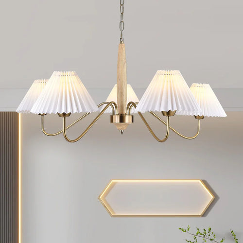 Elegant wooden chandelier for kitchen and island pendant light - vue 4 sur 8