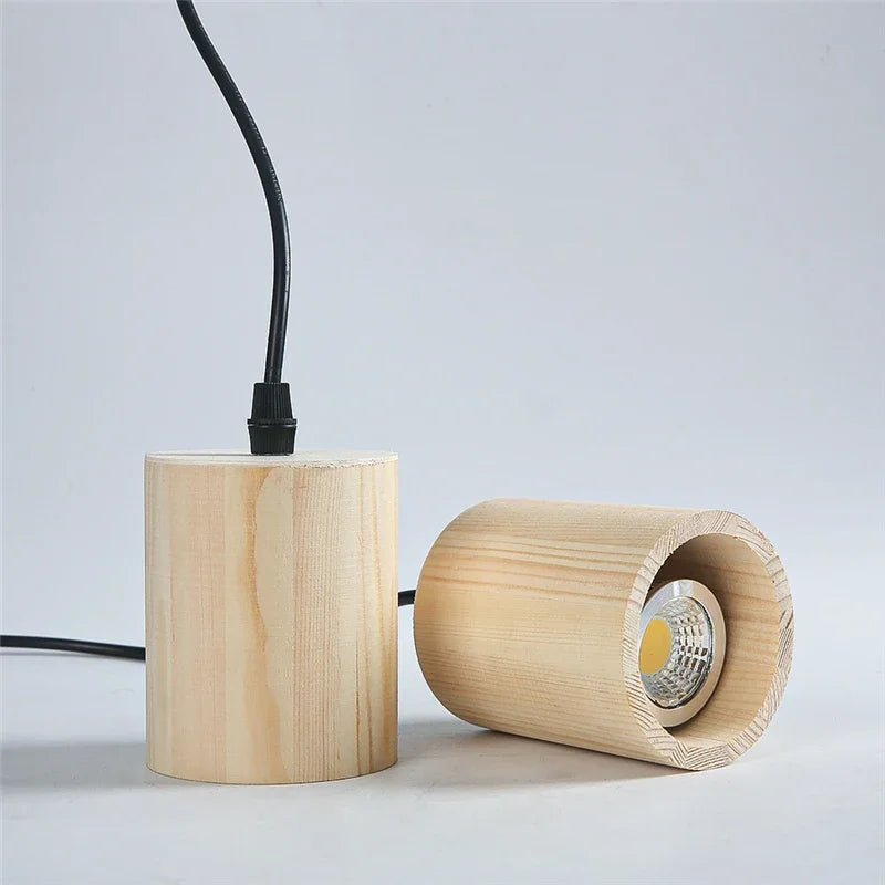 Modern solid wood pendant lights nordic creative style - vue 5 sur 7