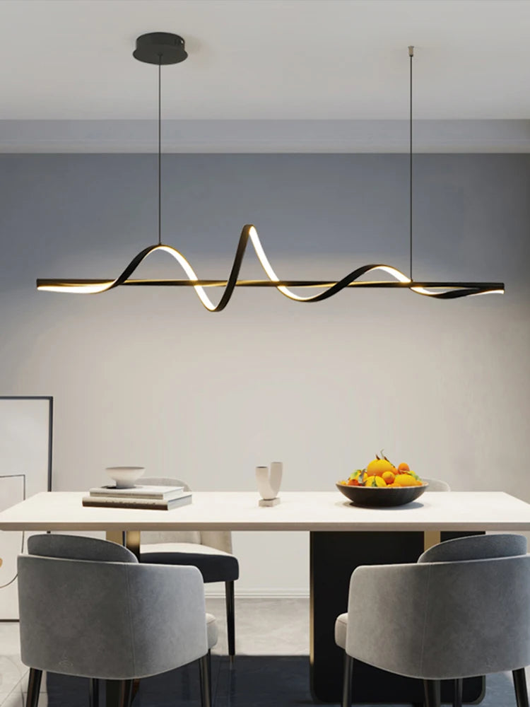Nordic minimalist water ripple aluminium chandelier