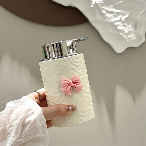 European ceramic soap dispenser for bathroom