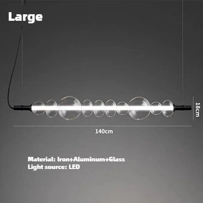 Modern bar counter with suspended light strip