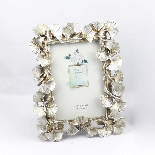 Retro decorative ginkgo leaf photo frame - vue 5 sur 10