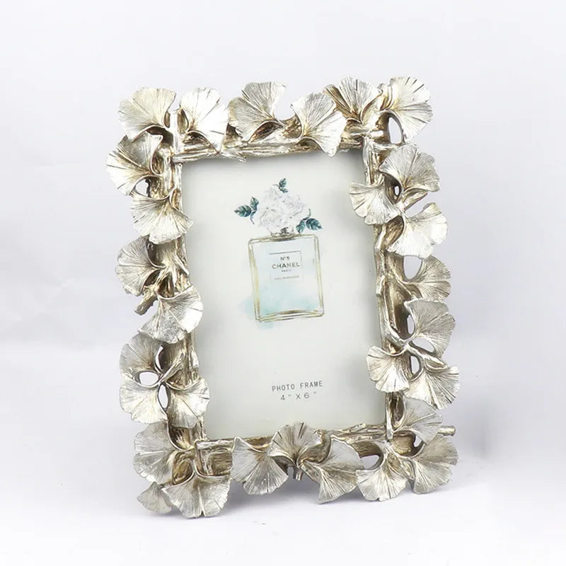 Retro decorative ginkgo leaf photo frame - vue 5 sur 10