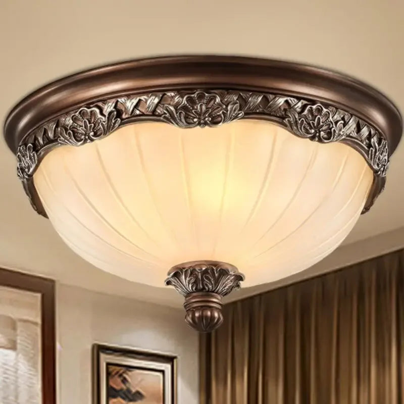 Round retro design LED ceiling lamps in European resin - vue 4 sur 15