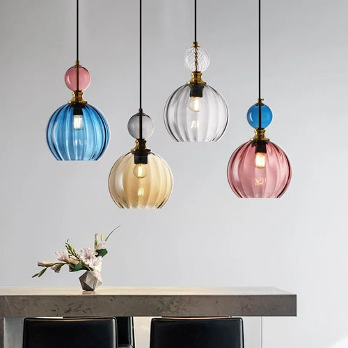 candy glass pendant light home decor - vue 2 sur 14