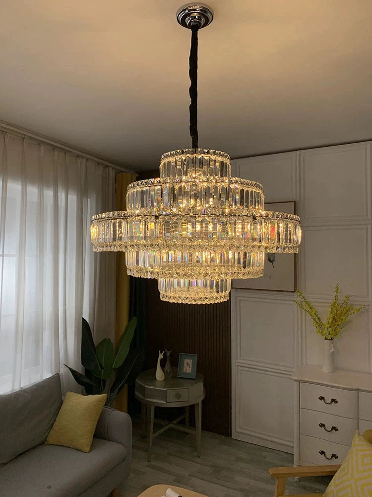 Luxury retro modern K9 crystal LED chandelier