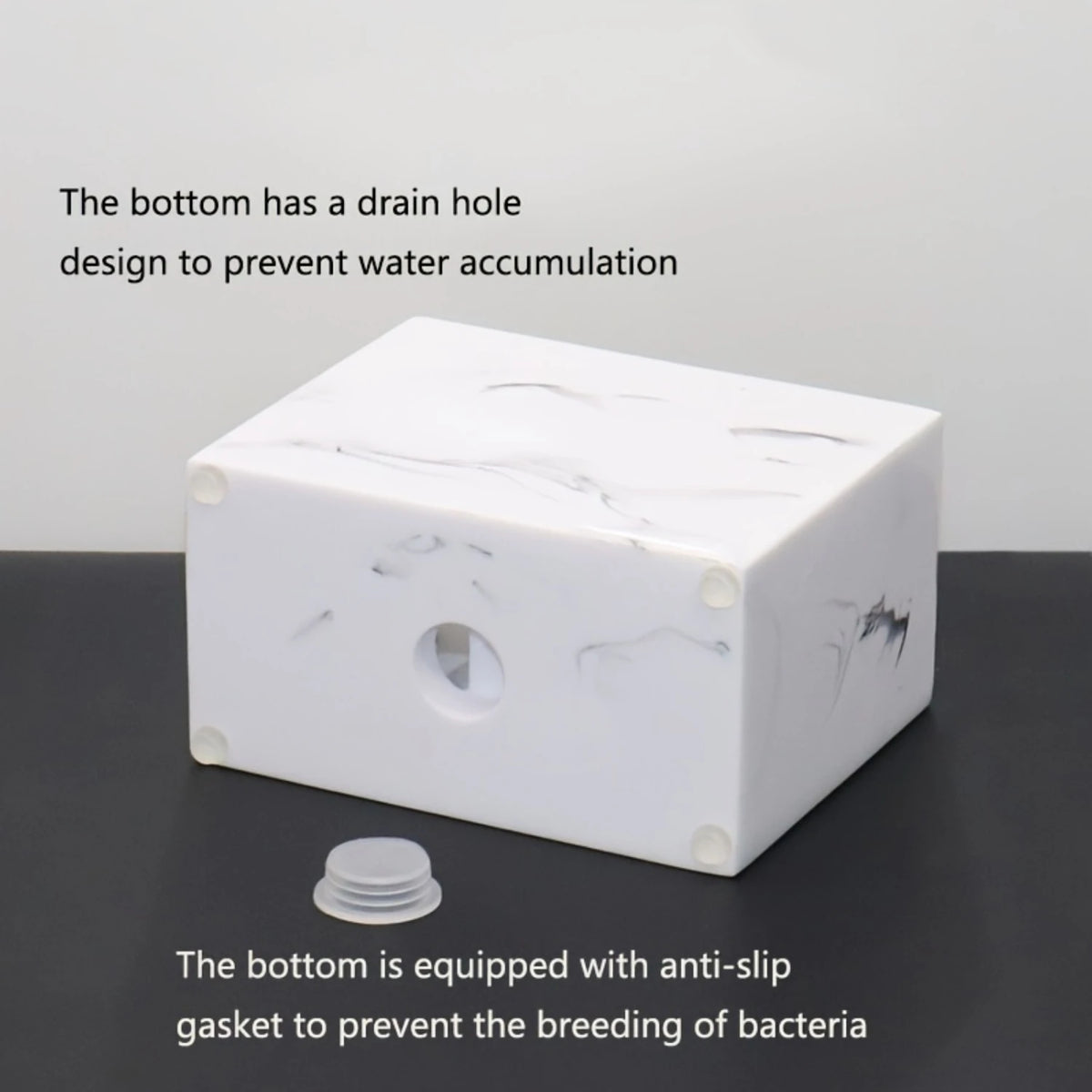 1pc Marble Effect Resin Toothbrush Holder, Luxury Nordic Style Toothbrush Stand, Multi-Compartment Bathroom Organizer, Elegant - vue 5 sur 9