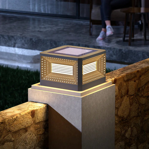 Modern solar lawn lamp for outdoor lighting - vue 2 sur 10