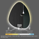 irregular vertical mirror with led light and bluetooth speaker