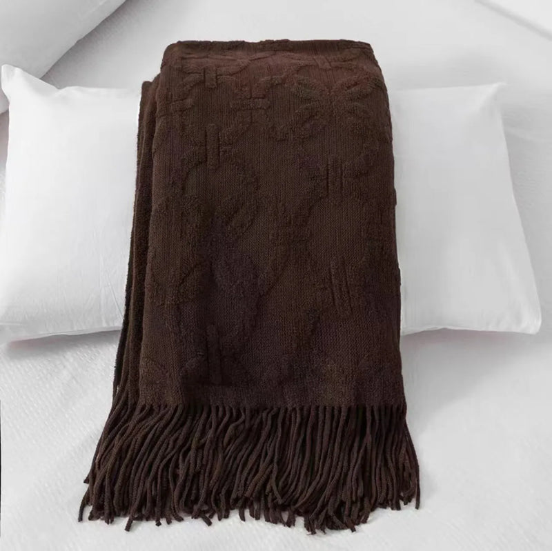 Vintage knit bed runner nordic decorative style