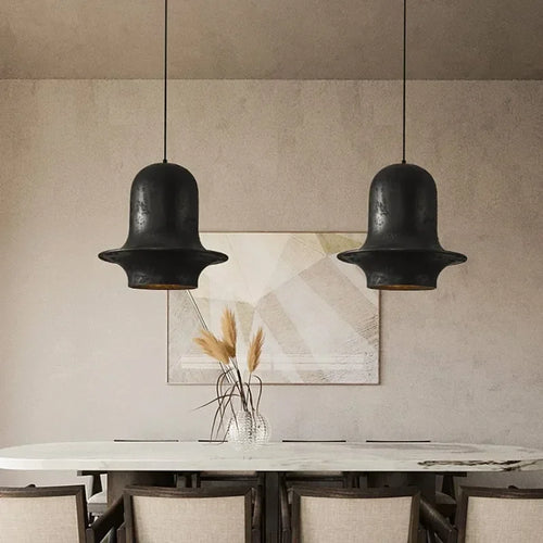 Nordic wabi sabi style resin pendant light - vue 4 sur 8