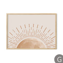 abstract geometry line rising sun moon canvas wall decor