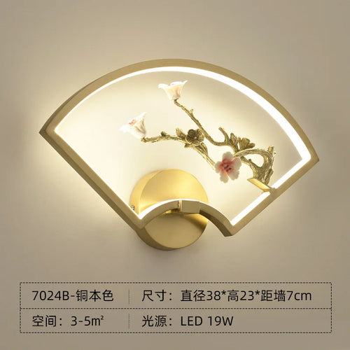 Traditional Chinese copper LED wall light for indoor decoration - vue 9 sur 10