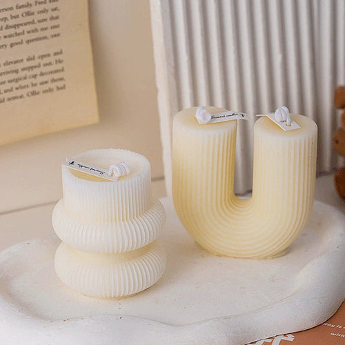 U-shaped scented candles decorative guest gift set - vue 6 sur 10