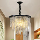 Modern luxury crystal LED chandelier with gold chain