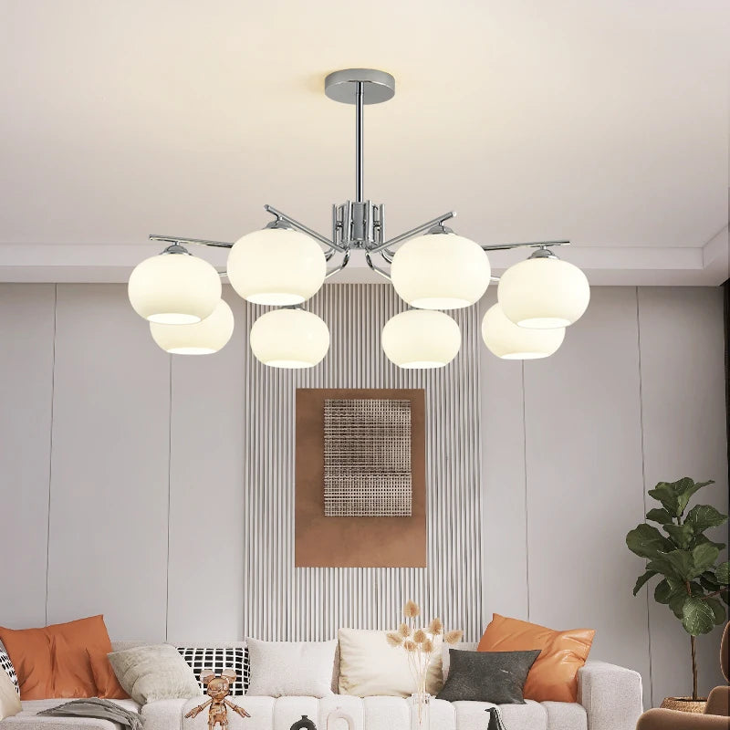 Simple Nordic white glass ceiling chandelier
