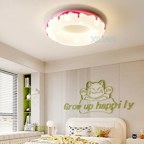 Donut chandelier bubble round lamp for children eye protection - vue 3 sur 24