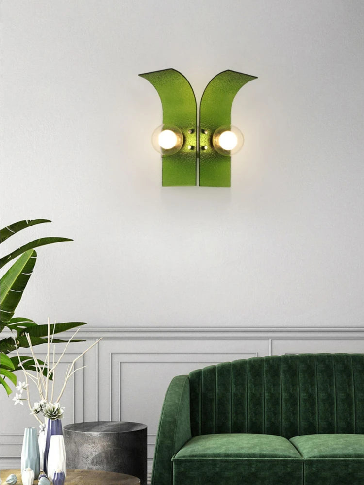 Retro coloured glass wall light for elegant décor