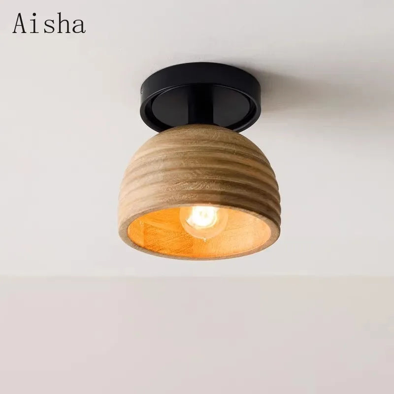 Retro wooden ceiling light in American style for interior decoration